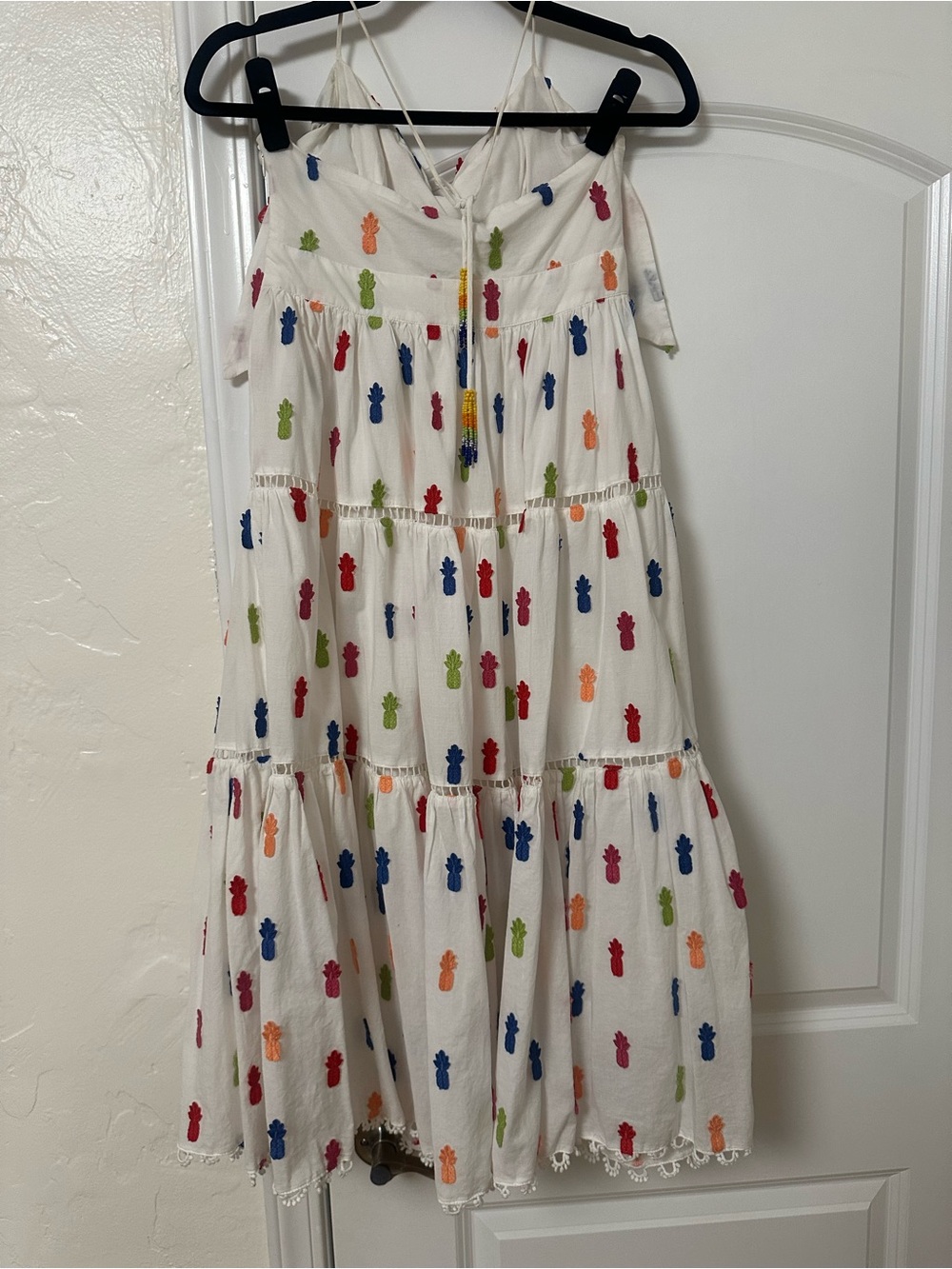 Farm Rio Rainbow Embroidered Pineapple Dress Size Small - Picture 6 of 13